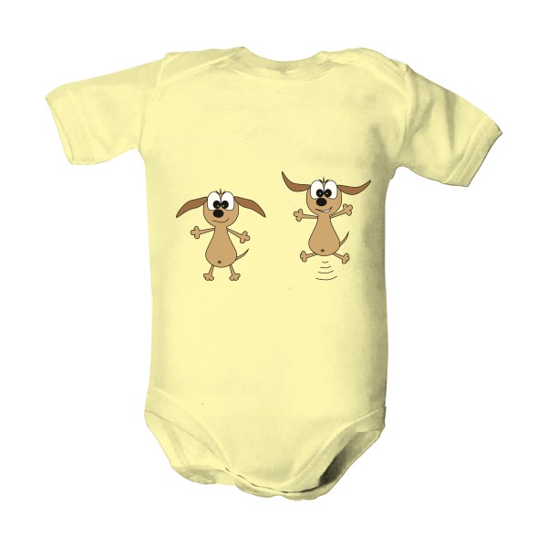 Dětské body  s potiskem Skákající pes - dětské body