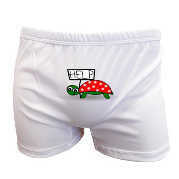 Trenýrky s potiskem Želva HELP - boxerky