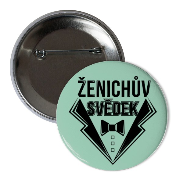 Odznáček  s potiskem Ženichův svědek